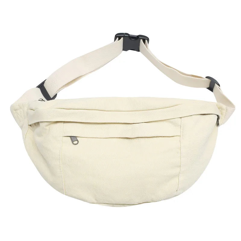 Unisex Canvas Heuptas XL β Ruime Crossbody Tas met Verstelbare Band