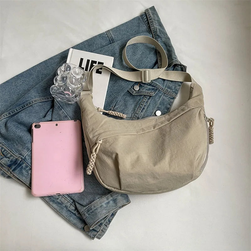 Beige Hobo Crossbody Tas – Ruim, Stijlvol & Comfortabel