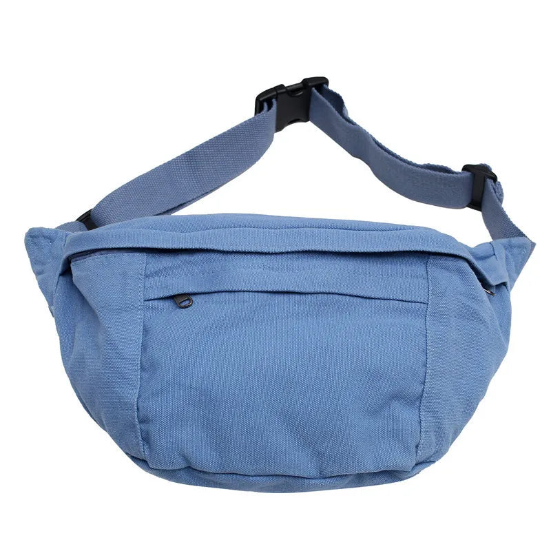 Unisex Canvas Heuptas XL β Ruime Crossbody Tas met Verstelbare Band