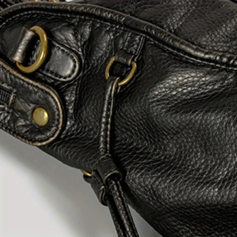 Zwarte Leren Handtas – Stoer & Stijlvol