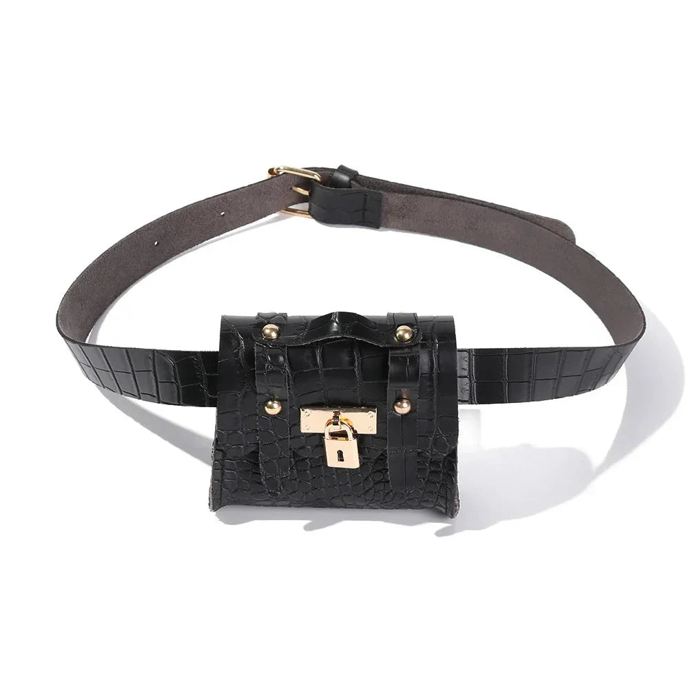 Dames Riemtas – Trendy Belt Bag met Goudkleurig Slot Detail