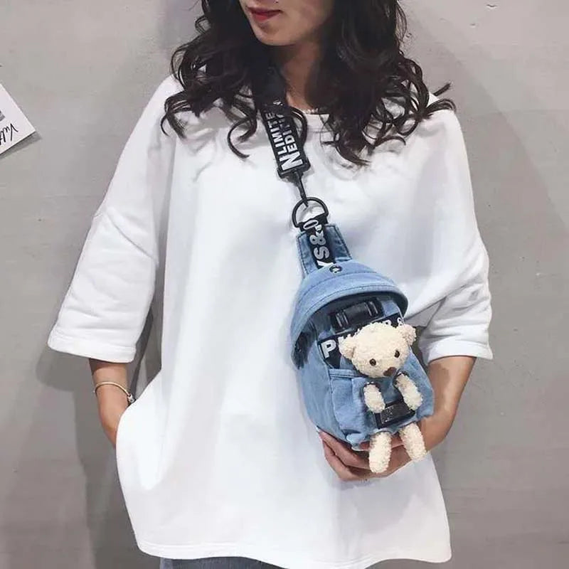 Schattige Crossbody Rugtas met Teddy – Kinder Rugtas & Dames Fashion Accessoire