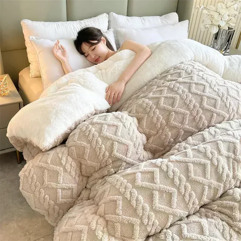 Ultra Zachte Winterdeken – Dikke Fleece & Sherpa Plaid voor Bed en Bank