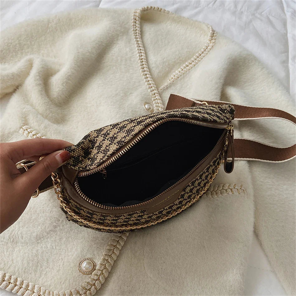 Pied-de-Poule Heuptas & Crossbody – Trendy Fanny Pack met Ruitpatroon – Chic & Praktisch