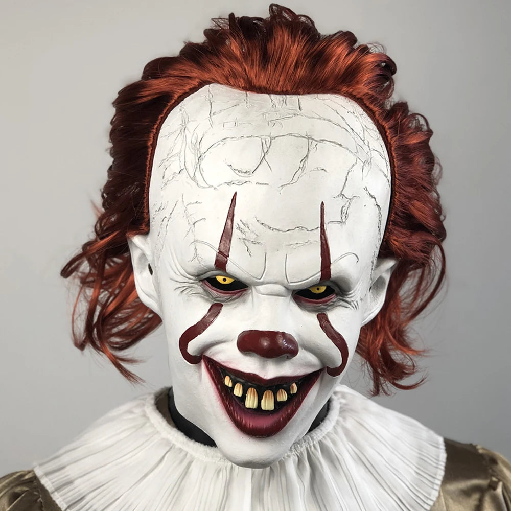 Pennywise Clown Masker – Realistisch Horror Masker met Rood Haar (IT Clown)