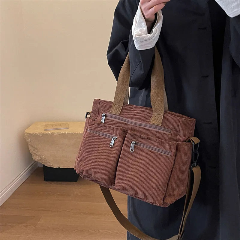 Vintage Canvas Schoudertas voor Heren & Dames – Ruim, Stevig & Praktisch
