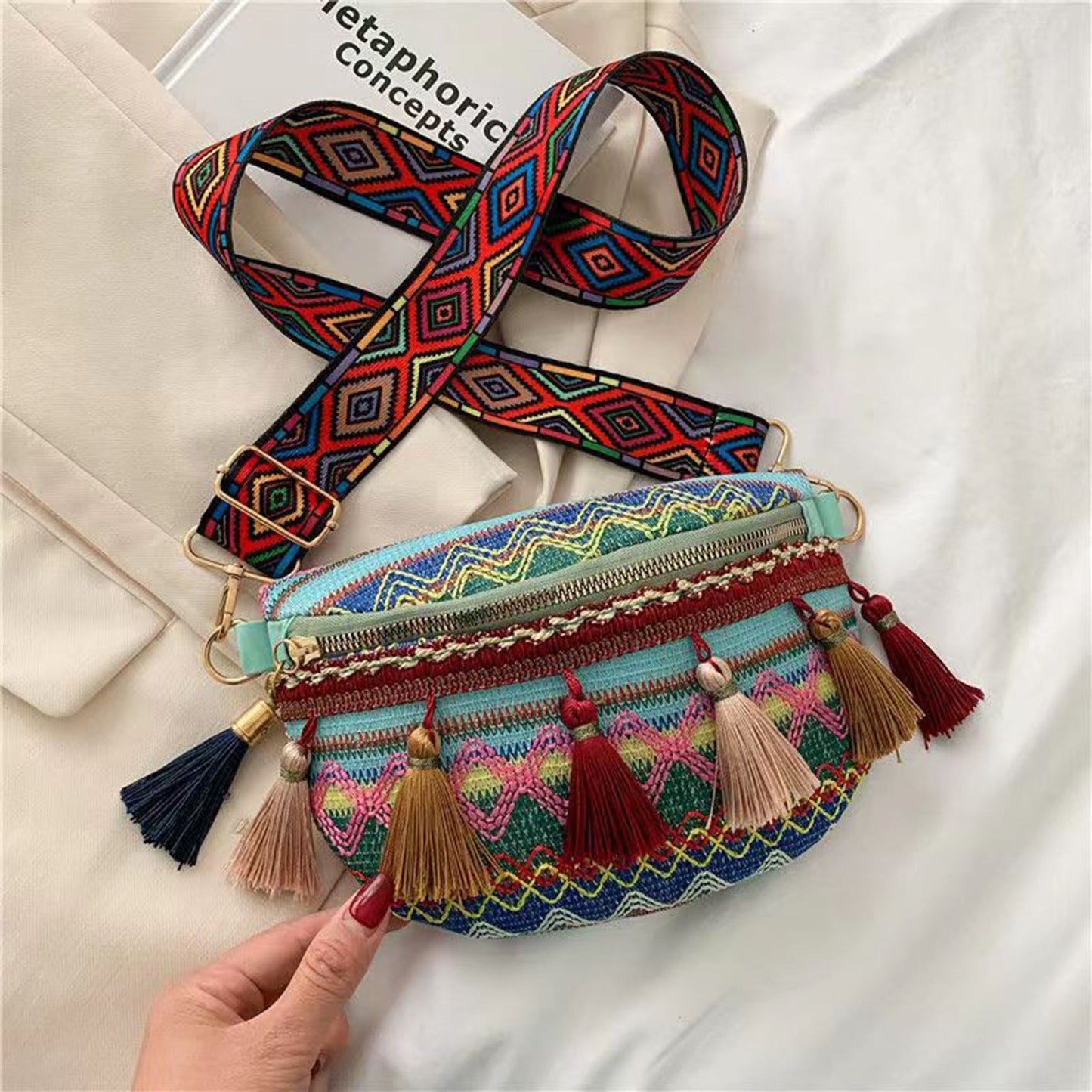 Bohemian Crossbody Tas – Kleurrijk, Uniek & Comfortabel