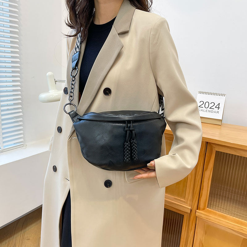 Dames Heuptas met Ketting – Stijlvolle Crossbody Tas van Kunstleer