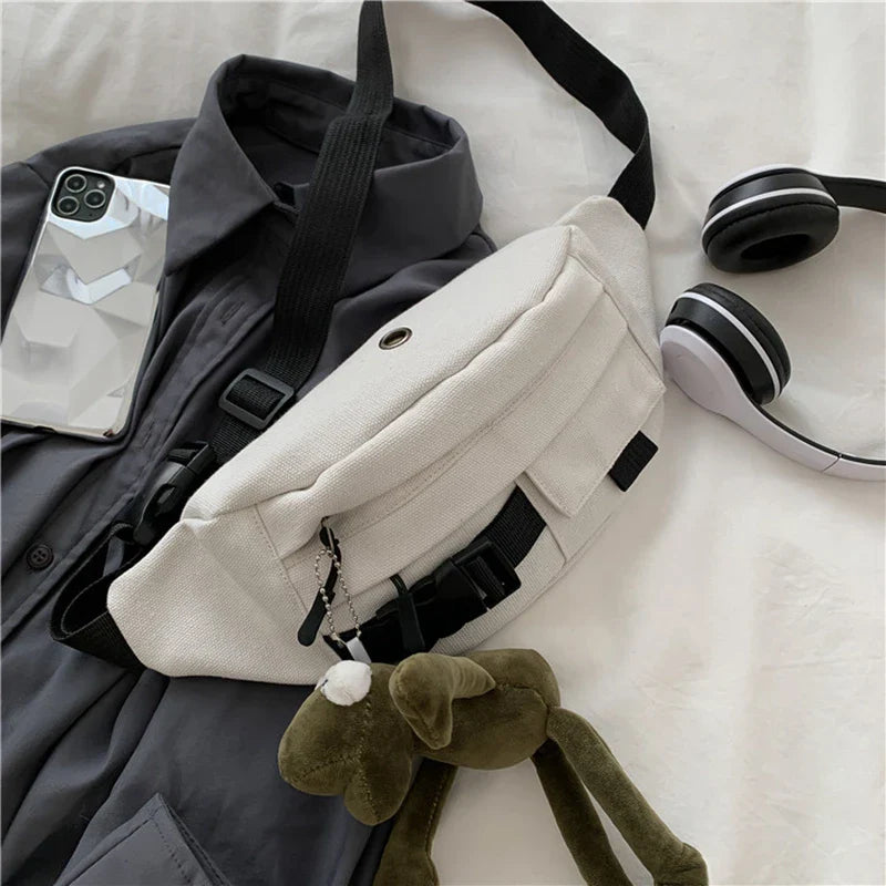 Trendy Crossbody Heuptas met Sleutelhanger – Ruime Schoudertas