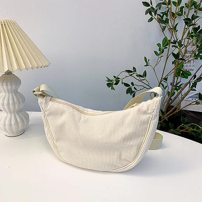 Corduroy Crossbody Tas – Trendy, Licht & Comfortabel
