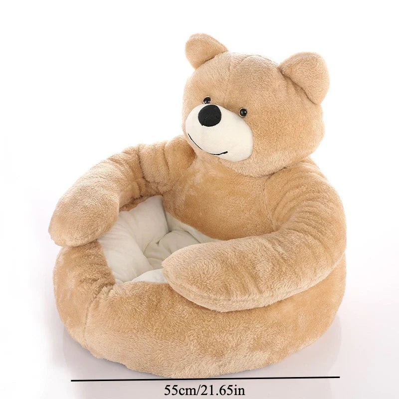 Teddybeer Hondenmand & Kattenmand – Schattige Fluffy Huisdiermand