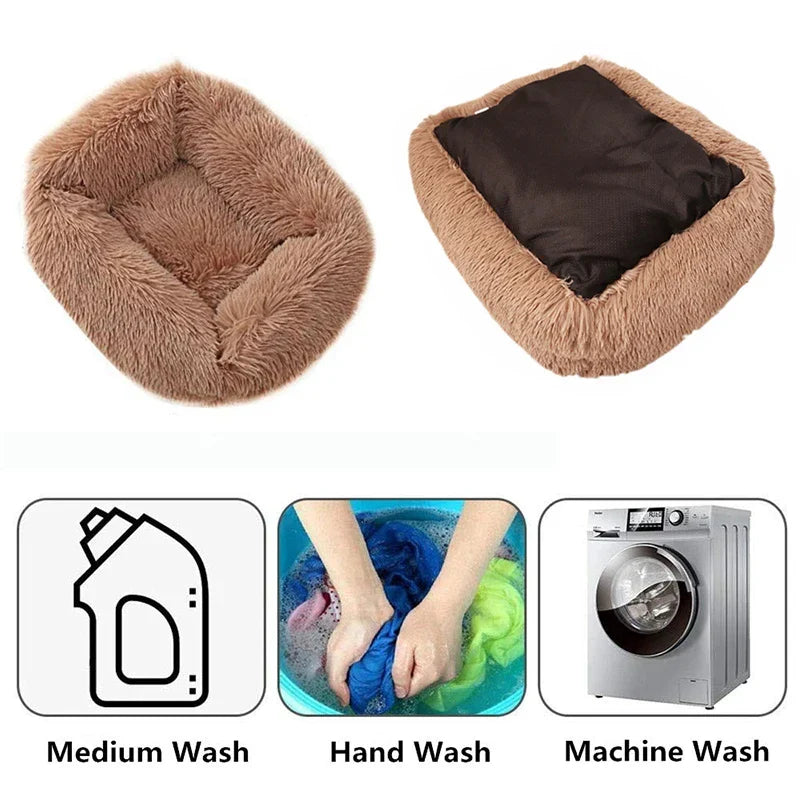 Donut Hondenmand & Kattenmand – Zachte Fluffy Huisdiermand in Meerdere Kleuren