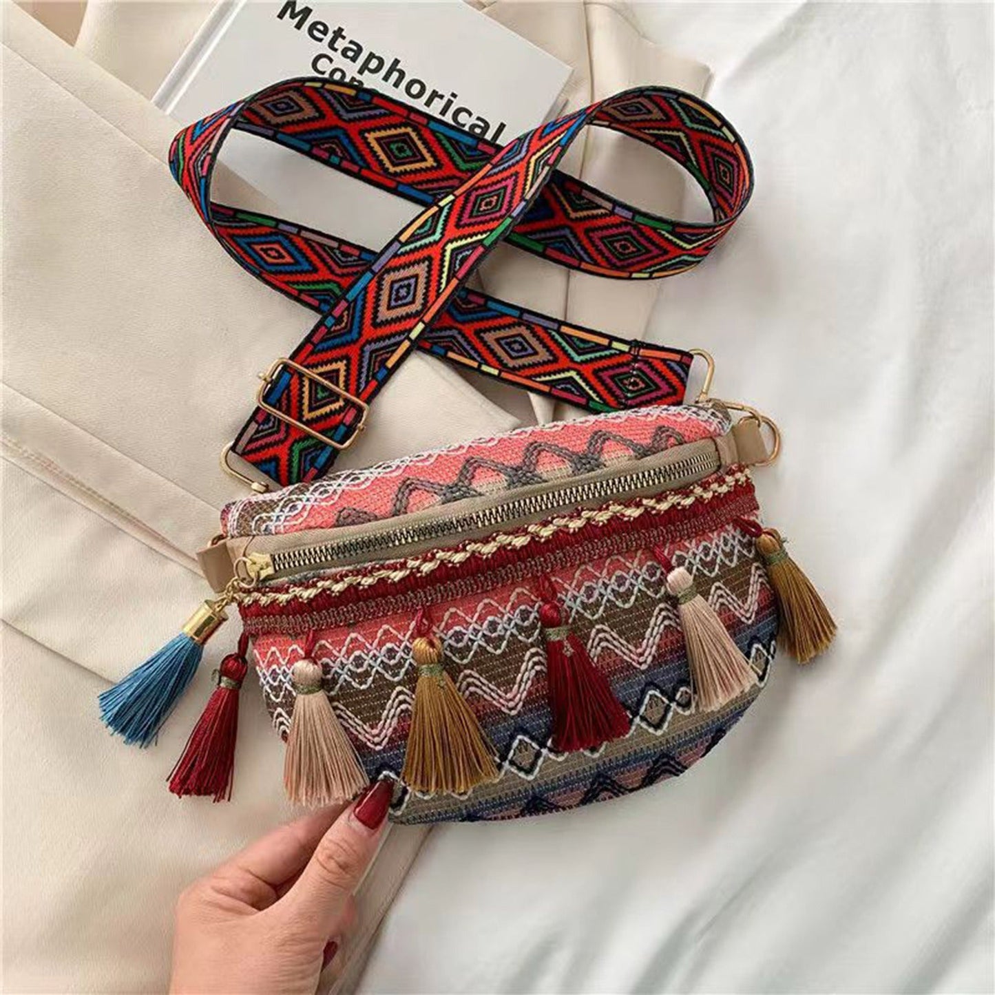 Bohemian Crossbody Tas – Kleurrijk, Uniek & Comfortabel