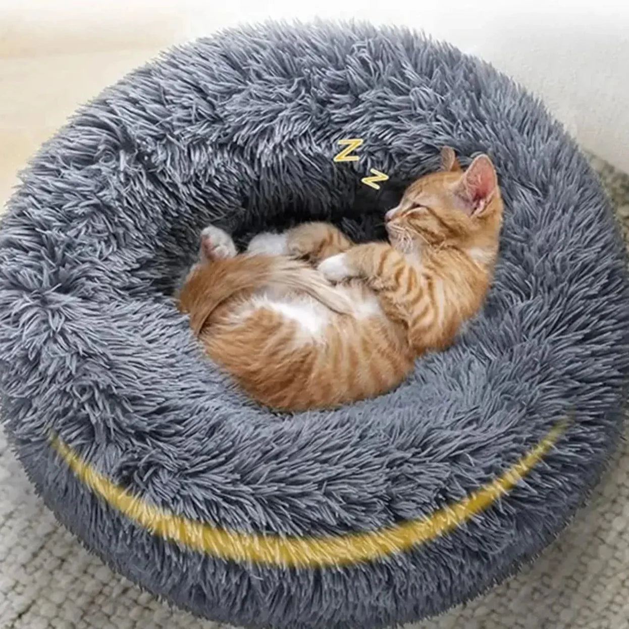 Donut Huisdiermand – Fluffy Kattenmand & Hondenmand met Anti-Stress Effect