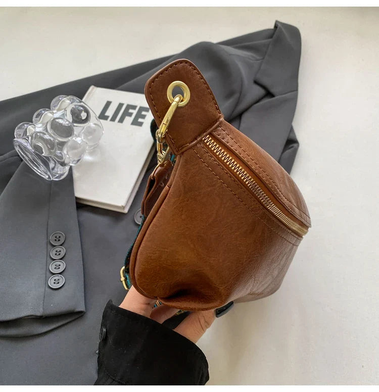 Leren Crossbody Heuptas – Luxe Schoudertas met Brede Band