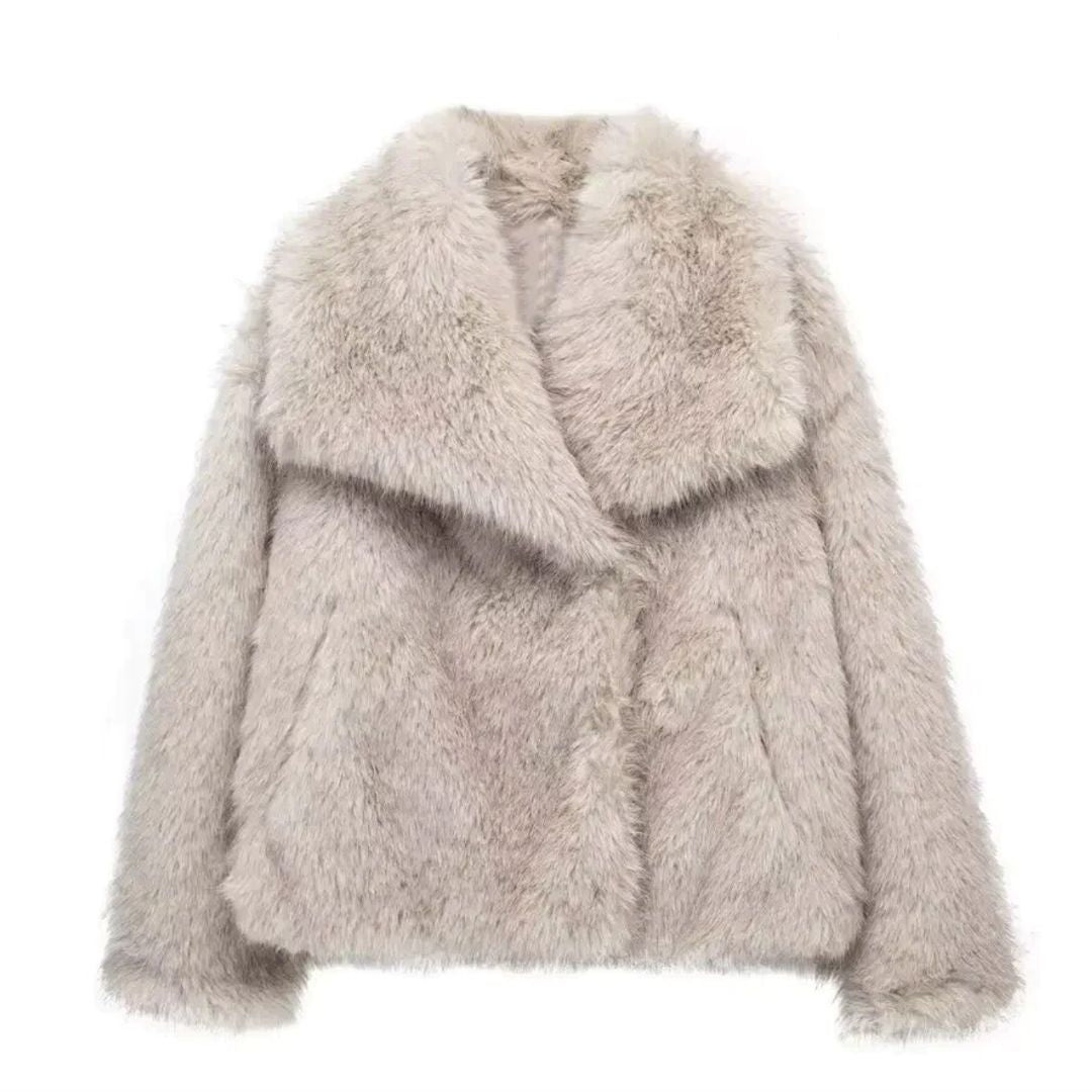 Dames Faux Fur Jas – Elegante Warme Winterjas met Luxe Look