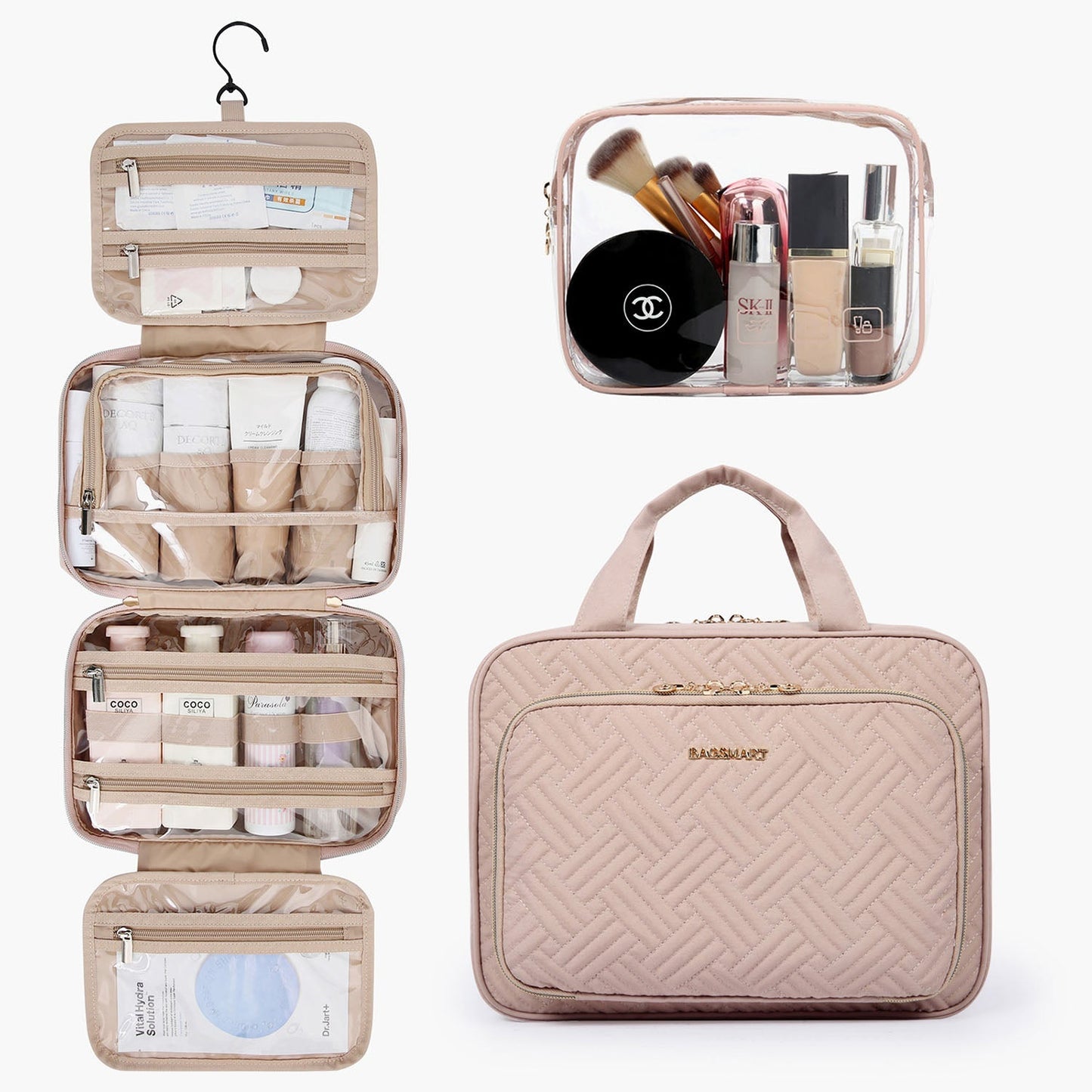 Waterdichte Toilettas met Doorzichtige Reisset – Luxe Opberg- & Make-up Tas voor Reizen