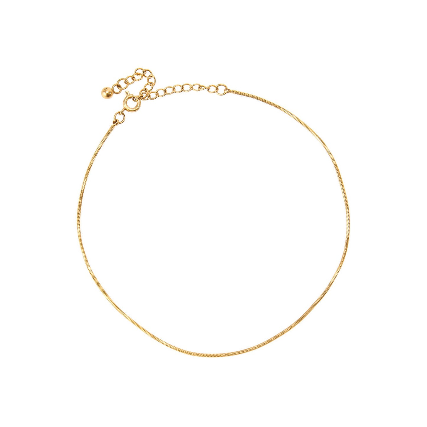 Goudkleurige Enkelband – Minimalistische Snake Chain Enkelketting