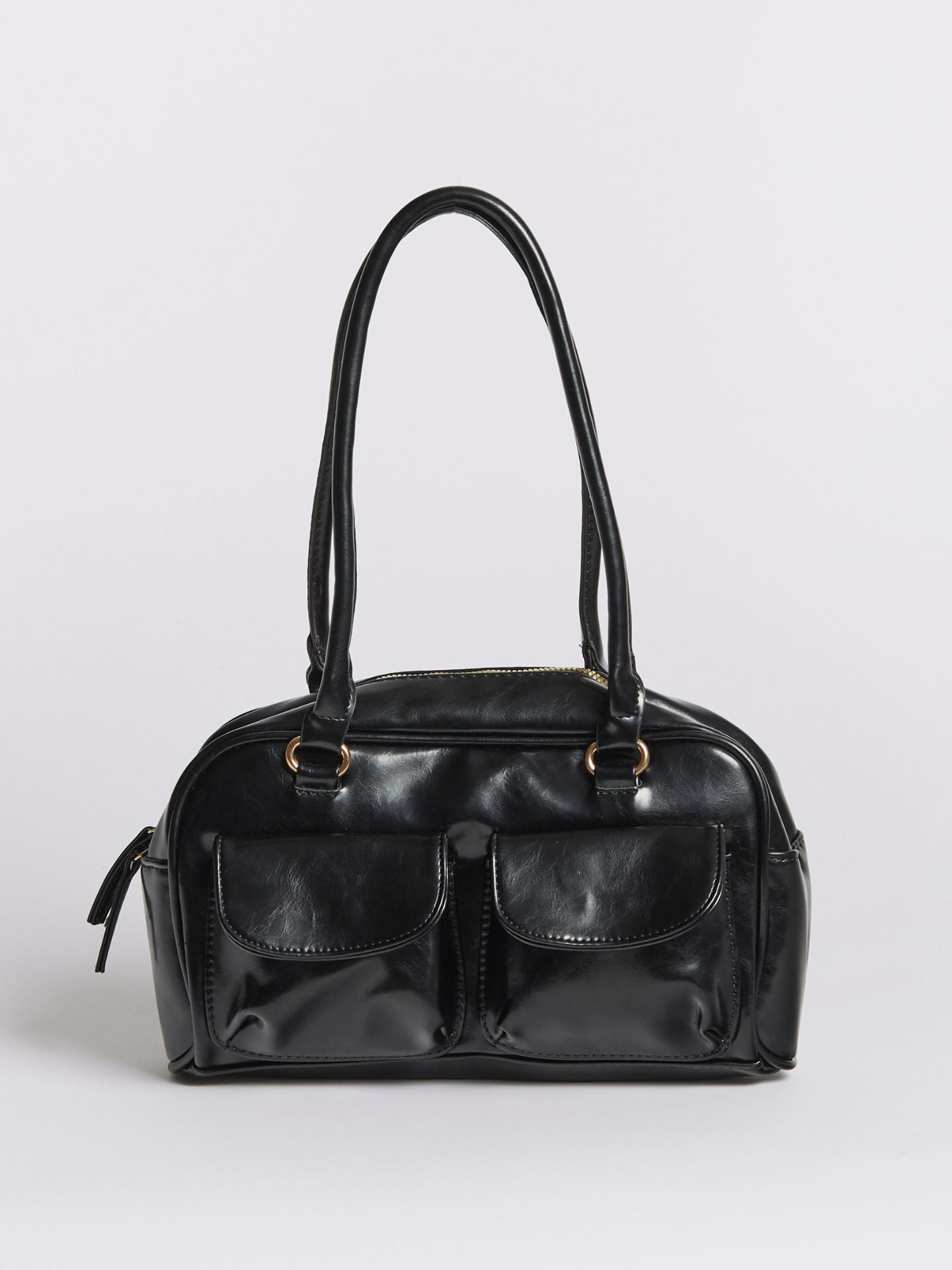 Liorra Vegan Leren Handtas Zwart met Dubbele Vakken – Elegant & Functioneel