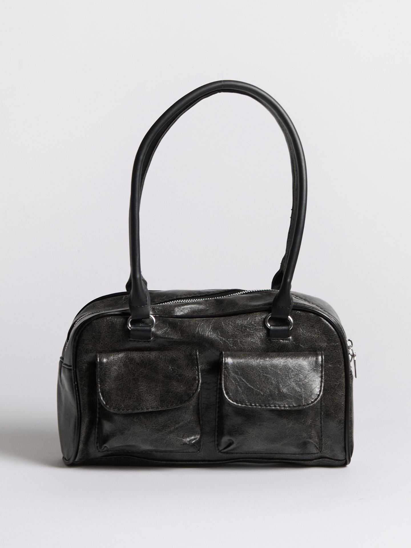 Luxe Vintage Schoudertas met Voorvakken – Vegan Leer & Tijdloos Design