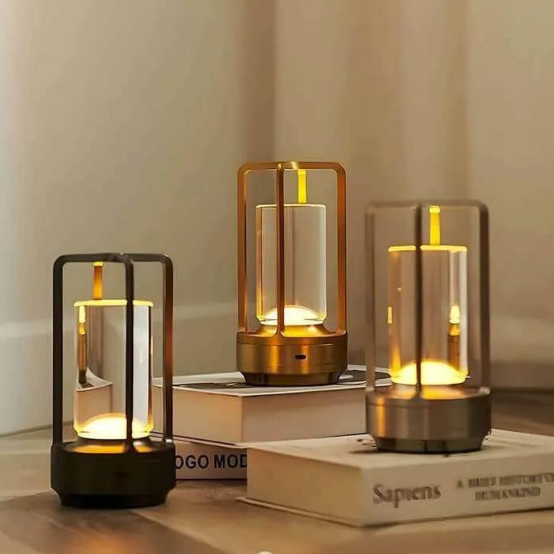 Vintage LED Tafellamp – Oplaadbare & Dimbare Designlamp | Warm Licht | Retro Look