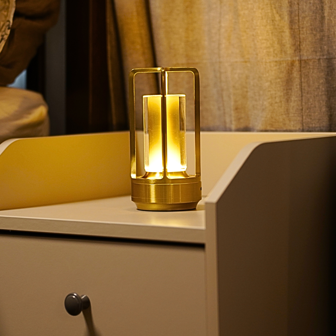 Vintage LED Tafellamp – Oplaadbare & Dimbare Designlamp | Warm Licht | Retro Look