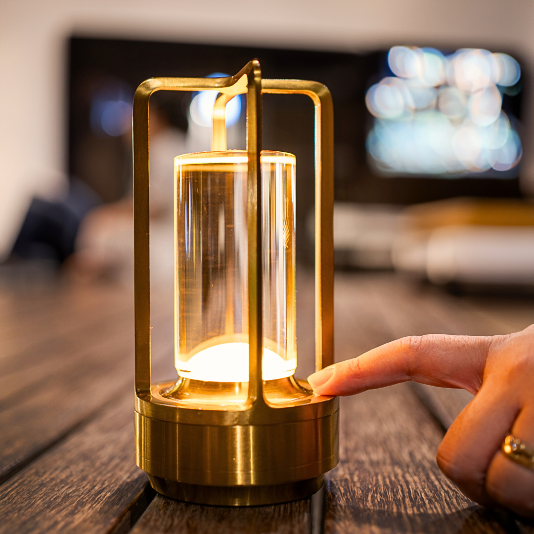 Vintage LED Tafellamp – Oplaadbare & Dimbare Designlamp | Warm Licht | Retro Look