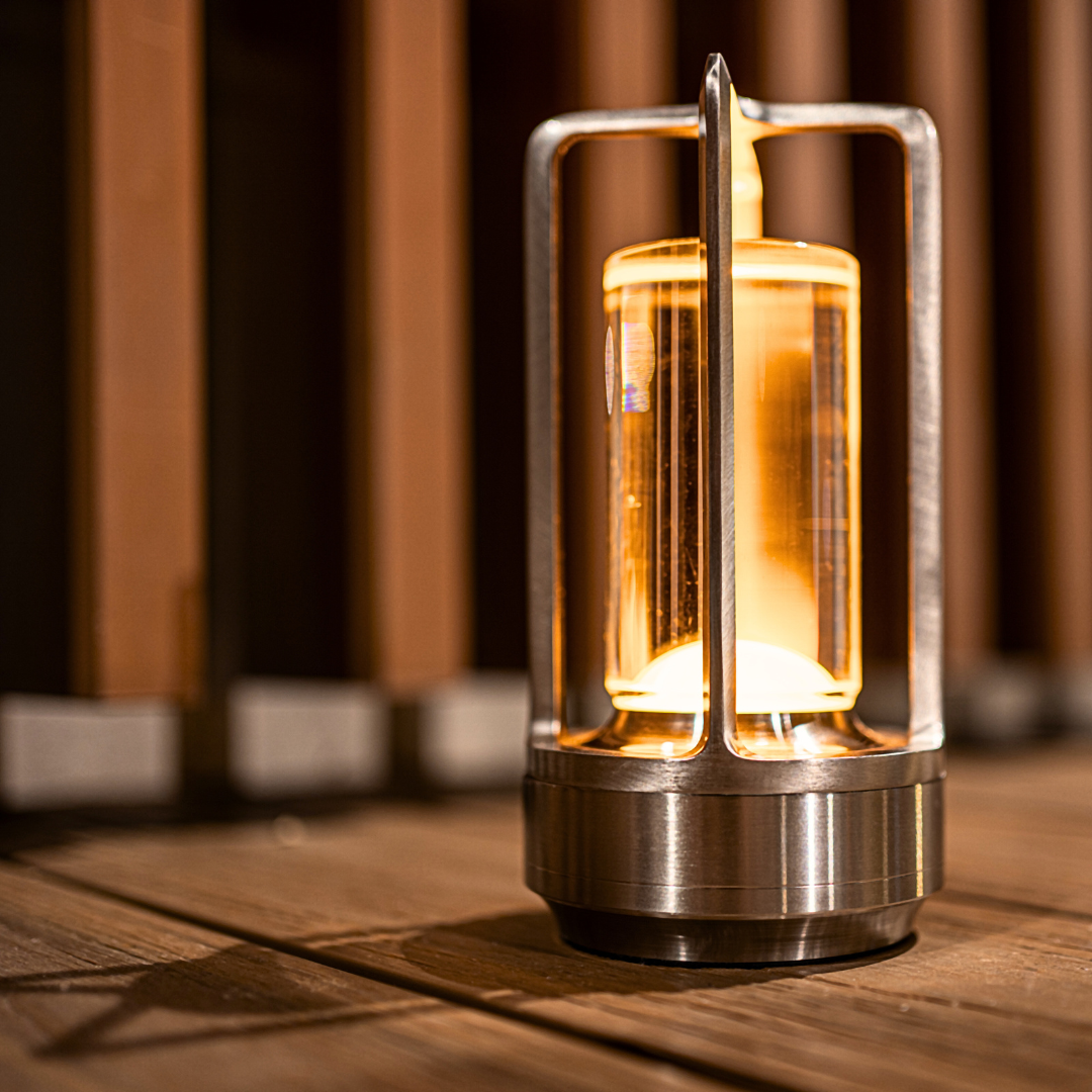 Vintage LED Tafellamp – Oplaadbare & Dimbare Designlamp | Warm Licht | Retro Look