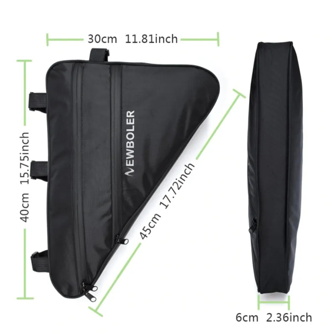 Waterdichte Fietsframe Tas – Slanke Driehoek Tas met Rits en Grote Opbergruimte
