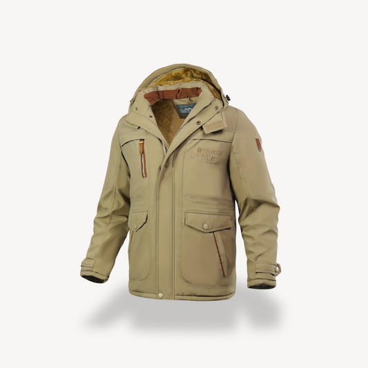 Heren Winterjas met Capuchon – Warme Parka Jas met Bontvoering