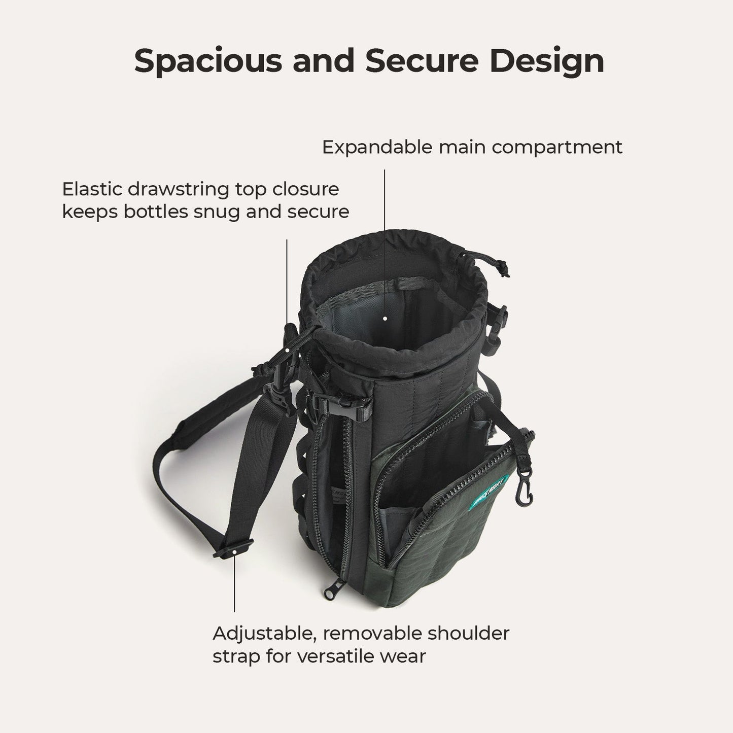 Roze Waterfles Draagtas – Verstelbare Crossbody voor Sport, Reizen & Outdoor