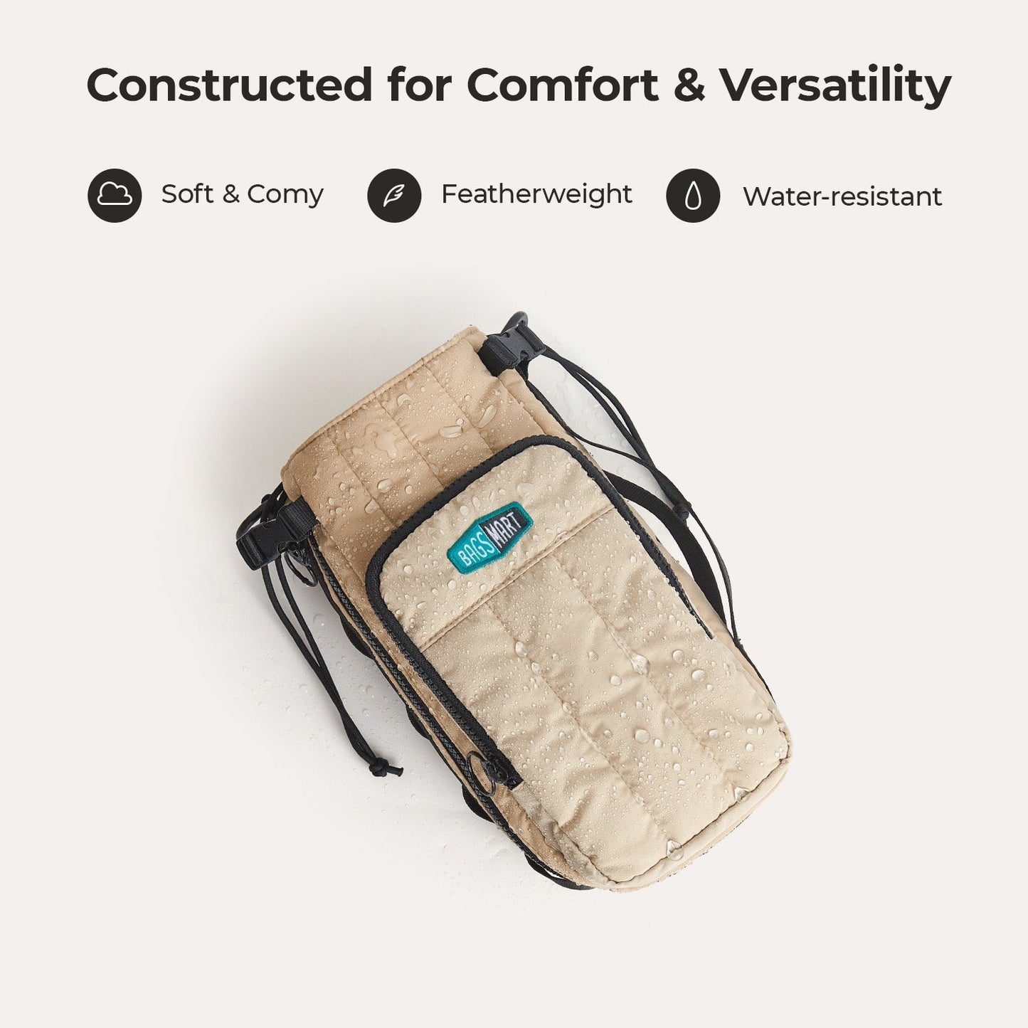 Roze Waterfles Draagtas – Verstelbare Crossbody voor Sport, Reizen & Outdoor