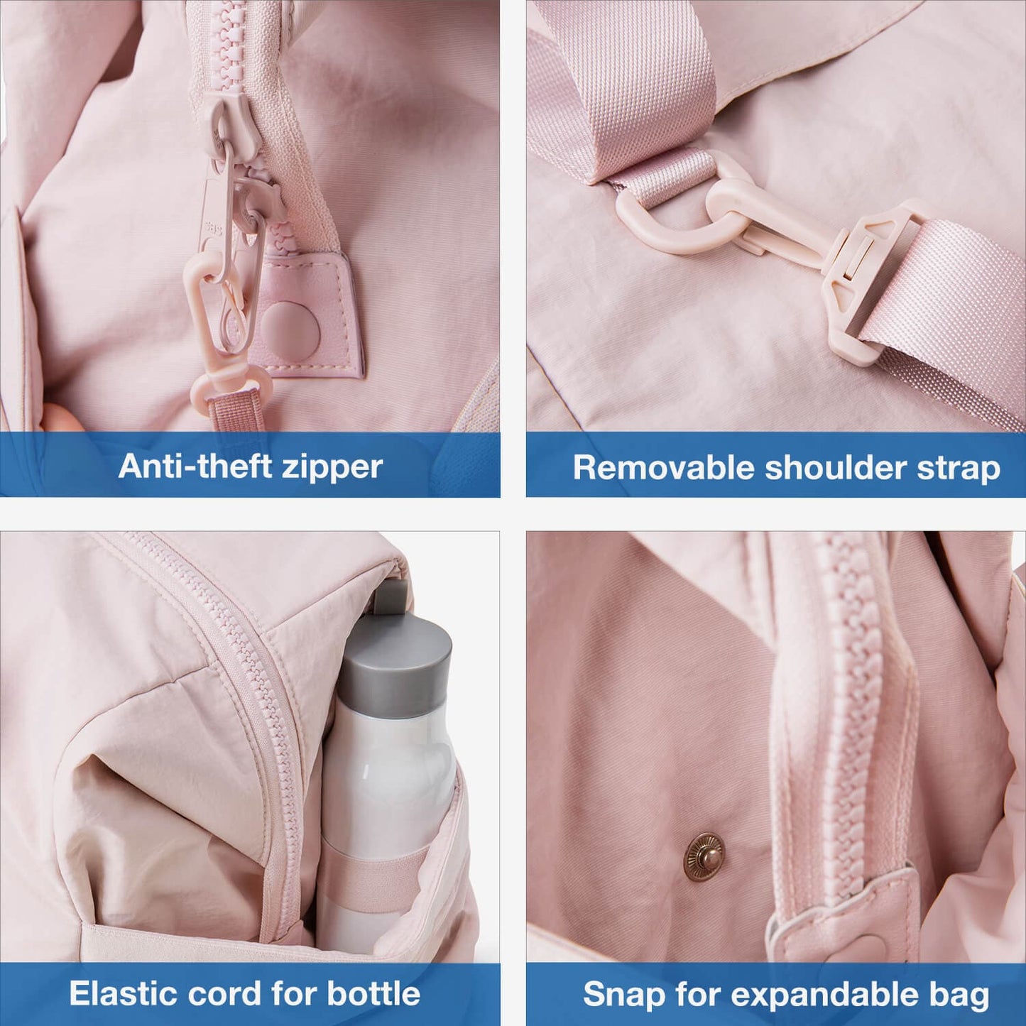 Roze Sportplunjezak met Yogamat-Houder – Waterdicht & Ruim voor Gym en Reizen