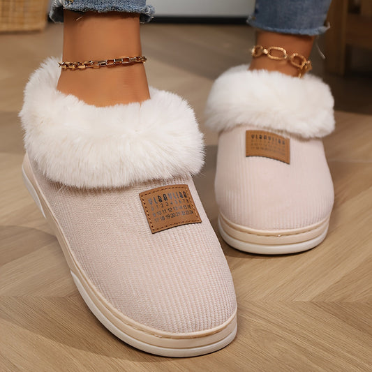 Warme Dames Pantoffels met Bont – Comfortabele Winter Slippers voor Binnen