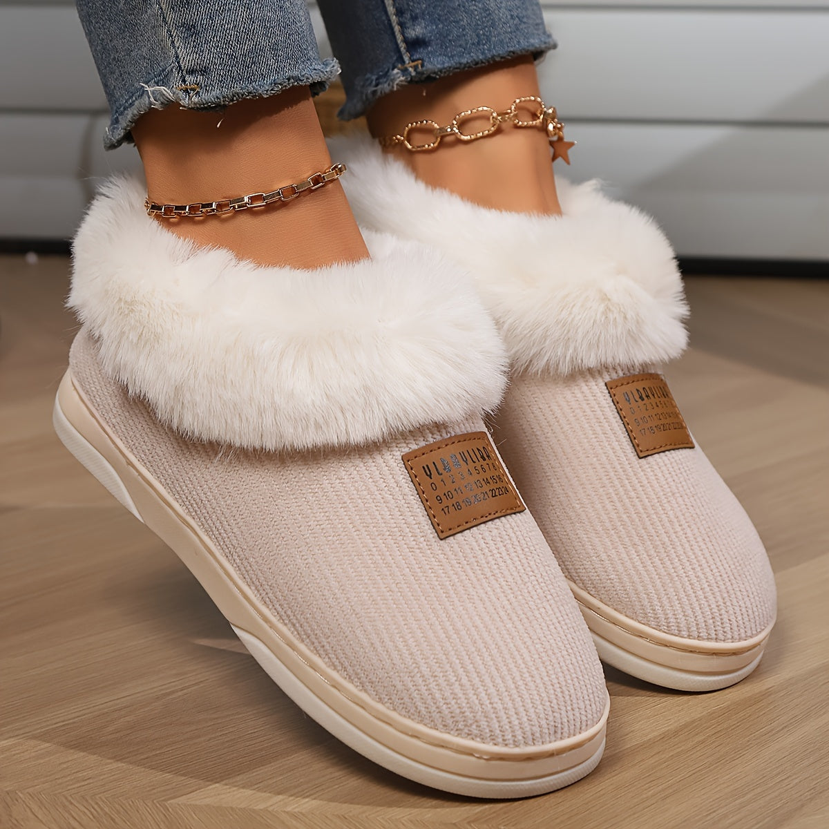 Warme Dames Pantoffels met Bont – Comfortabele Winter Slippers voor Binnen