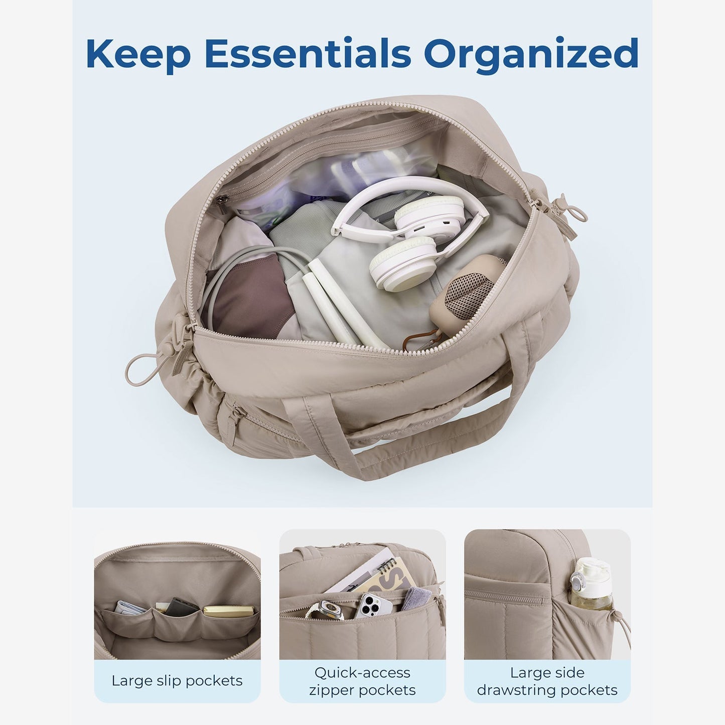 Zwarte Reistas voor Handbagage – Lichtgewicht & Waterafstotend met Trolley-strap & PVC-vak – Ideaal voor Reizen & Gym