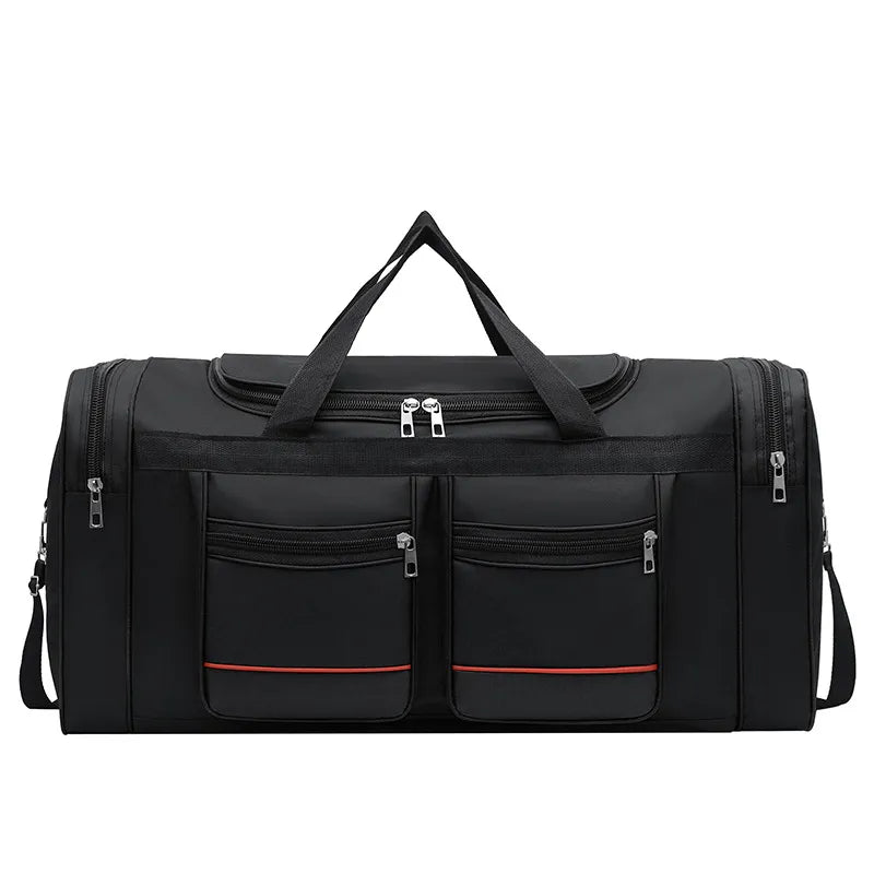 Reistas met Grote Inhoud – Waterafstotende Sporttas 60L met Schouderband – Zwart/Blauw of Zwart/Rood