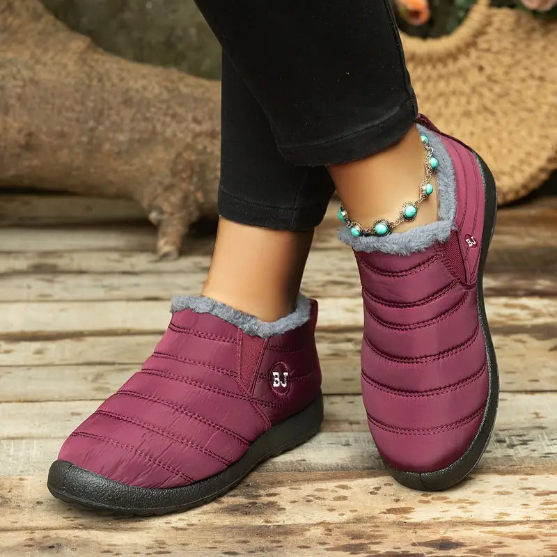 Warme Waterdichte Winterlaarzen – Antislip Sneeuwschoenen met Bontvoering