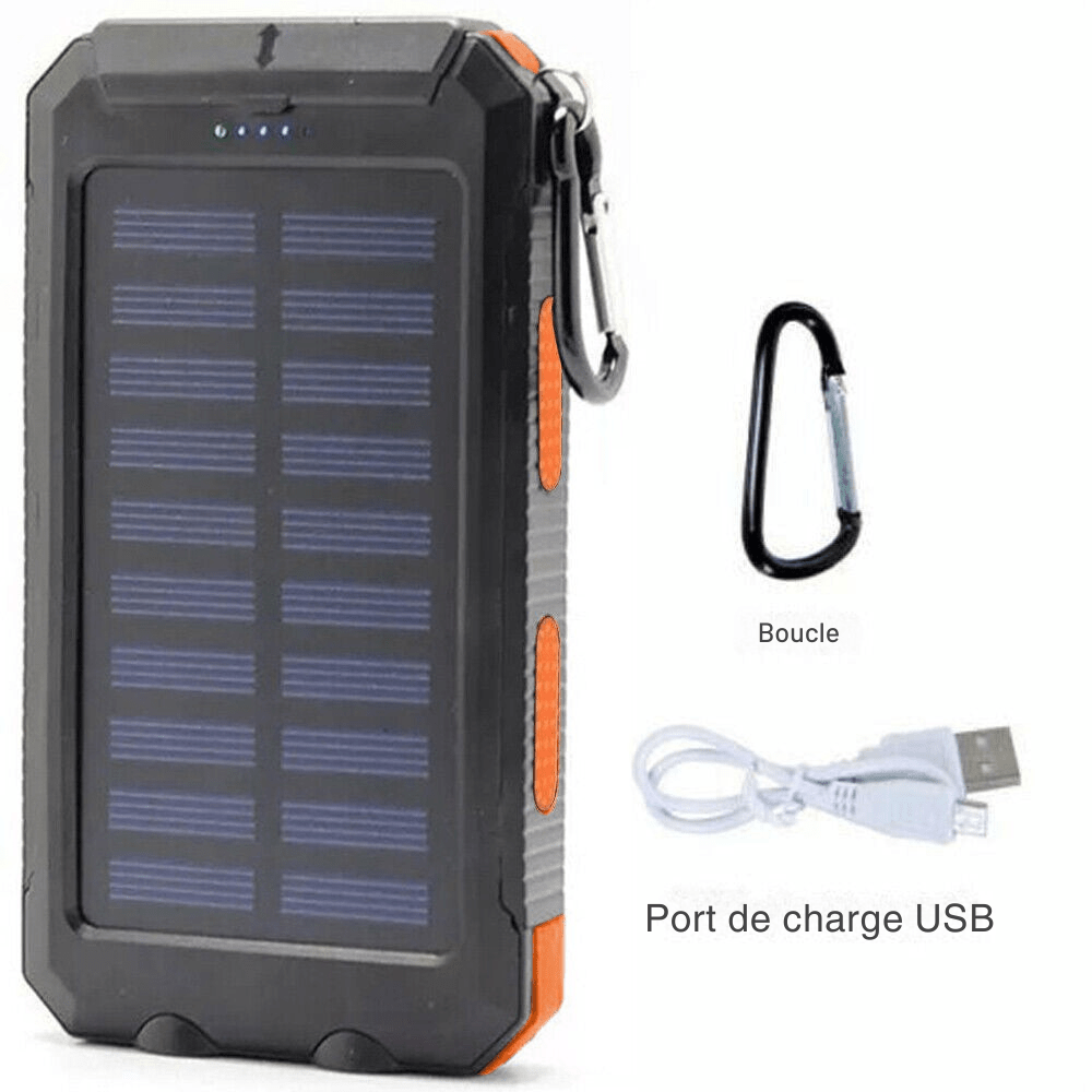 Solar Powerbank – 20.000mAh Draagbare Oplader met Zonnepaneel & LED Lamp