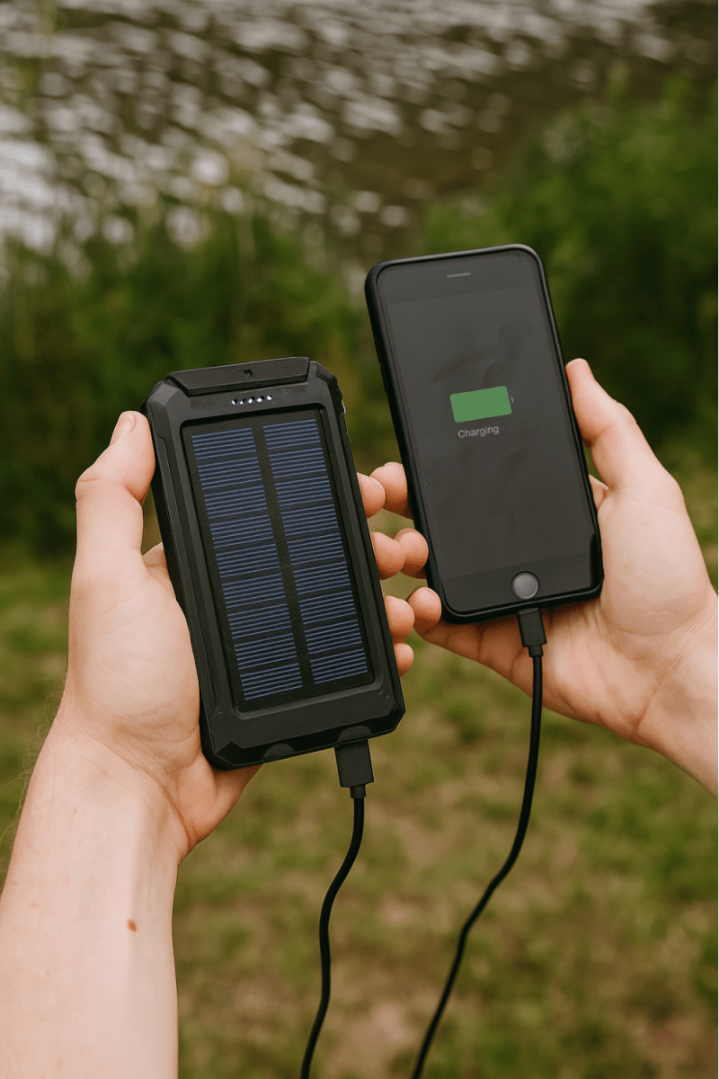 Solar Powerbank – 20.000mAh Draagbare Oplader met Zonnepaneel & LED Lamp