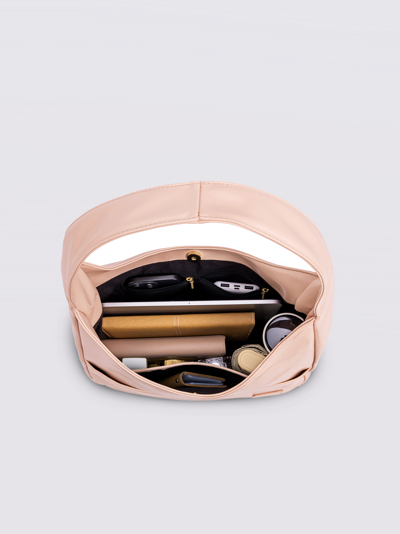 Minimalistische Hobo Schoudertas – Vegan Leer
