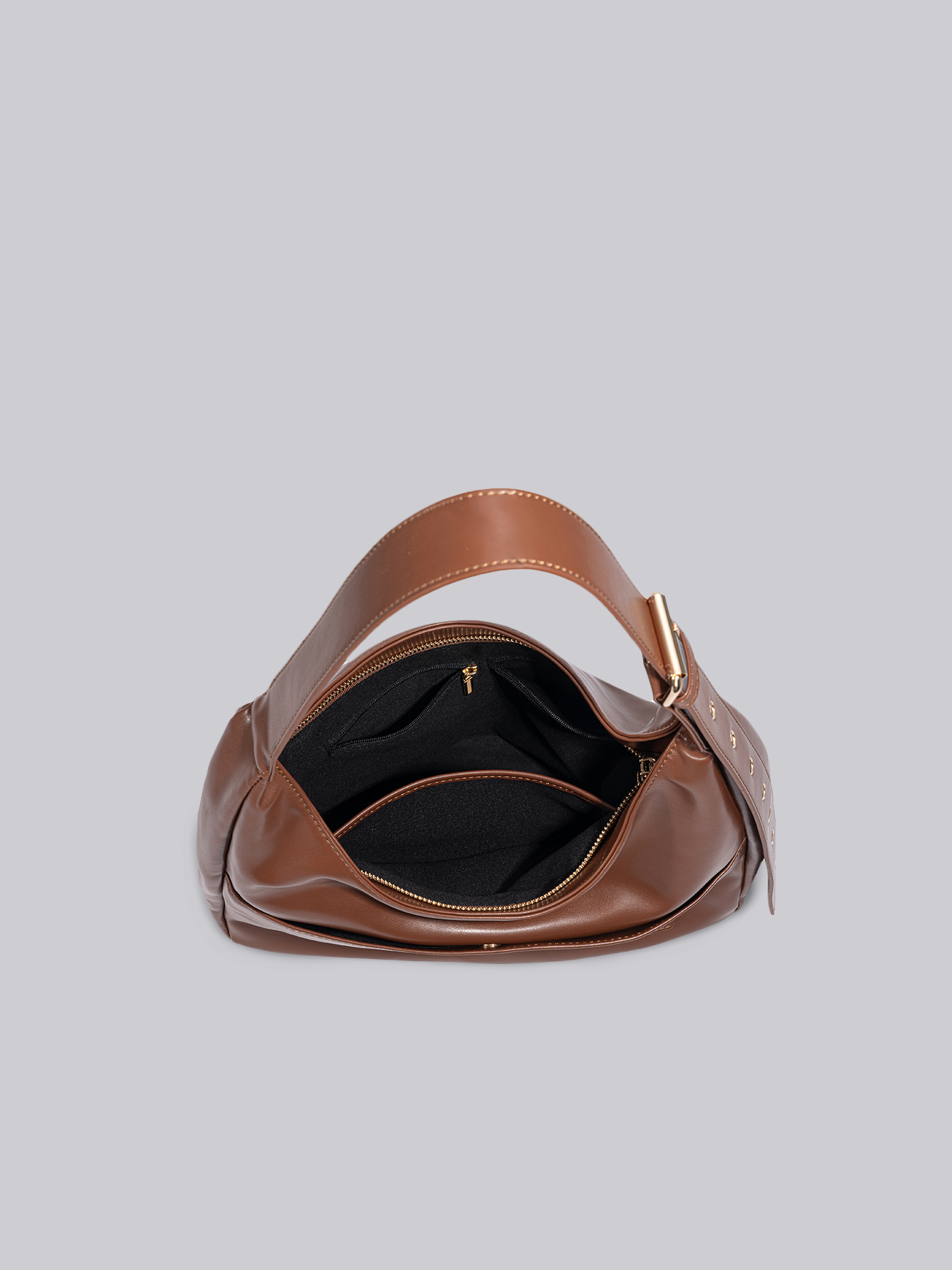 Zwarte Schoudertas – Minimalistisch & Ruim Design van Vegan Leer