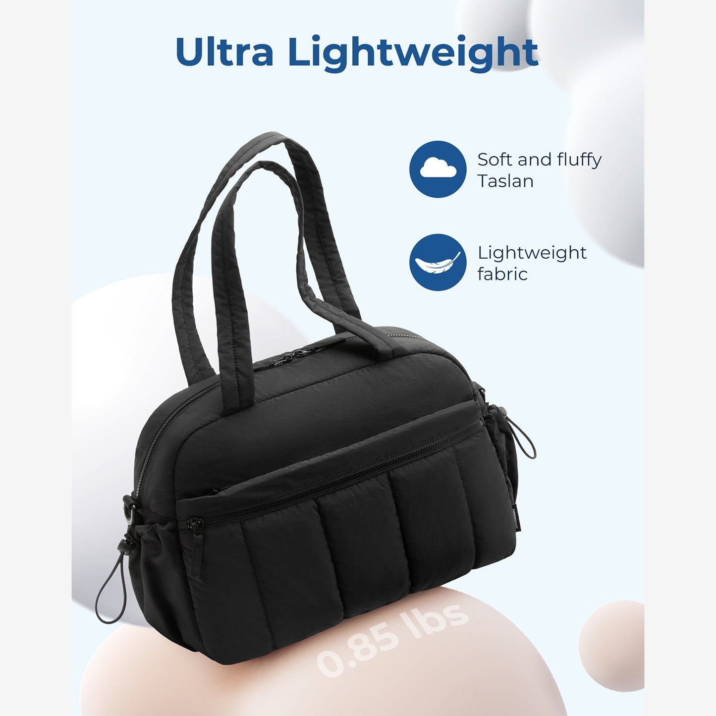 Zwarte Reistas voor Handbagage – Lichtgewicht & Waterafstotend met Trolley-strap & PVC-vak – Ideaal voor Reizen & Gym