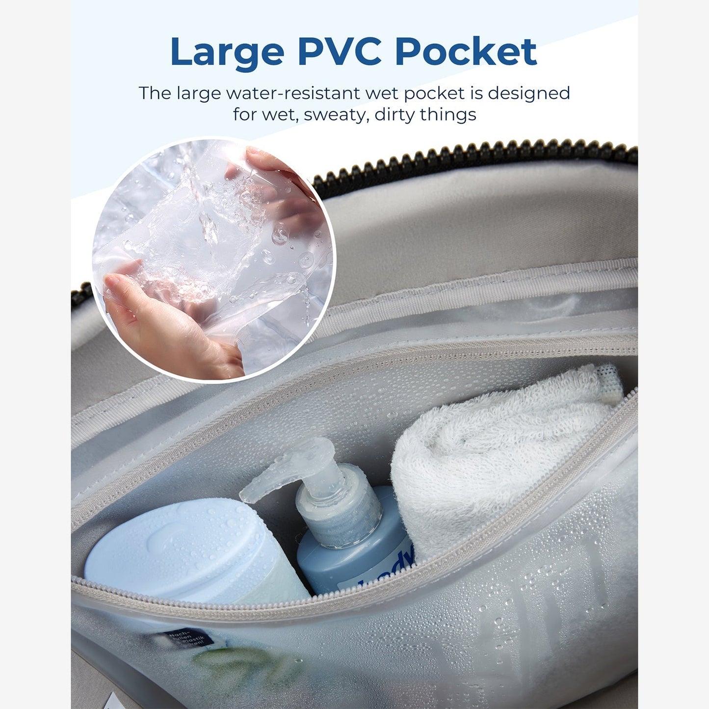 Zwarte Reistas voor Handbagage – Lichtgewicht & Waterafstotend met Trolley-strap & PVC-vak – Ideaal voor Reizen & Gym
