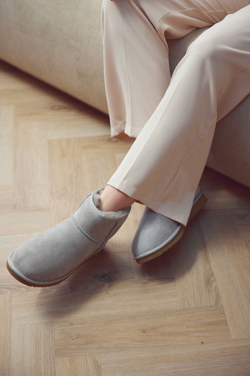 Dames Mini Boots – Warme Suède Laarzen met Echt Schapenvacht