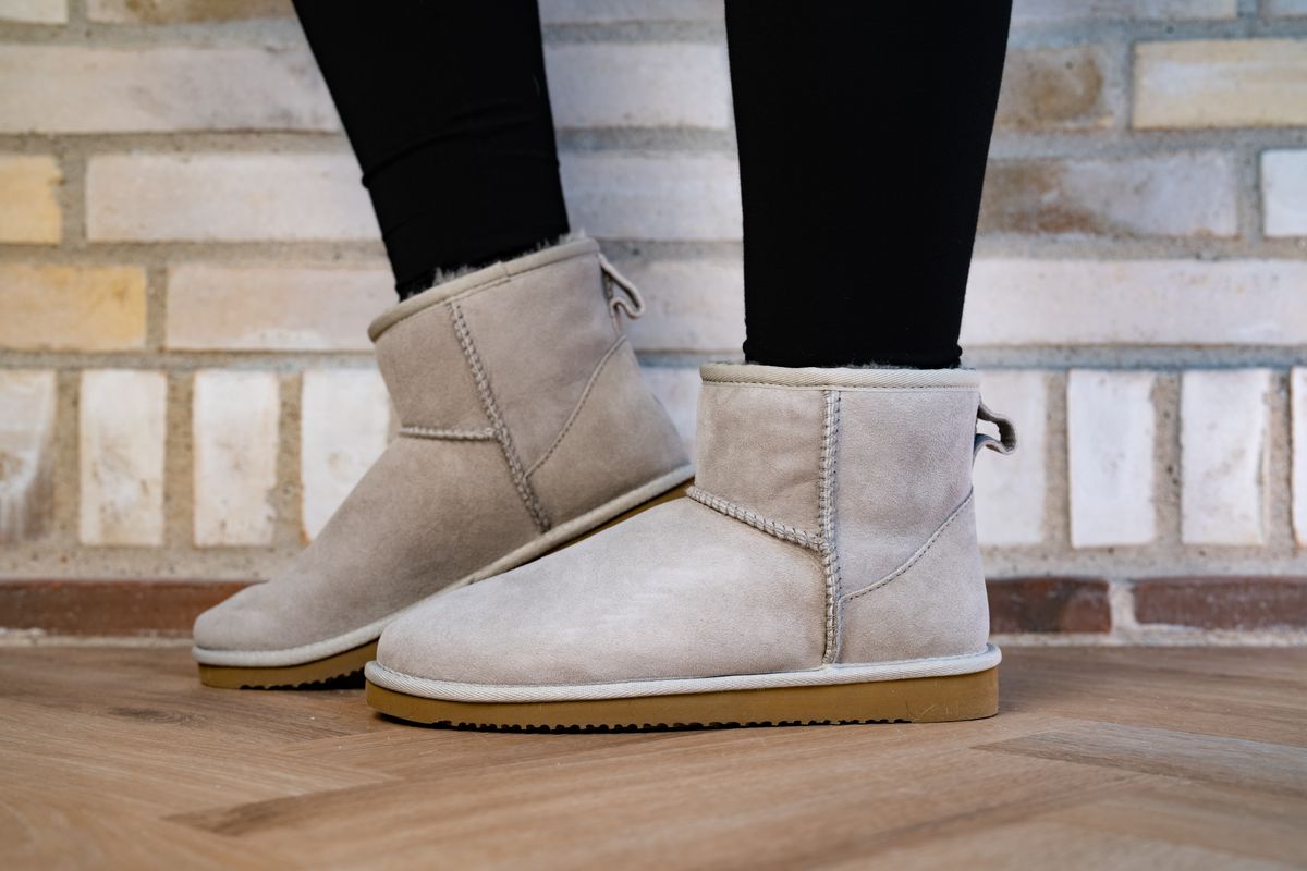 Dames Mini Boots – Warme Suède Laarzen met Echt Schapenvacht