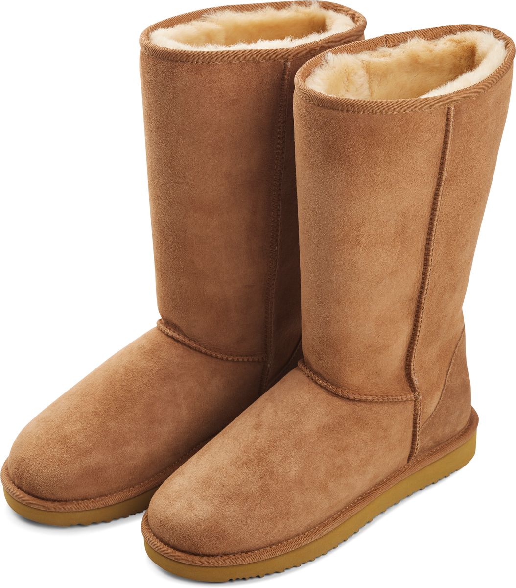 Dames Hoge Laarzen – Warme Suède Boots met Echt Schapenvacht