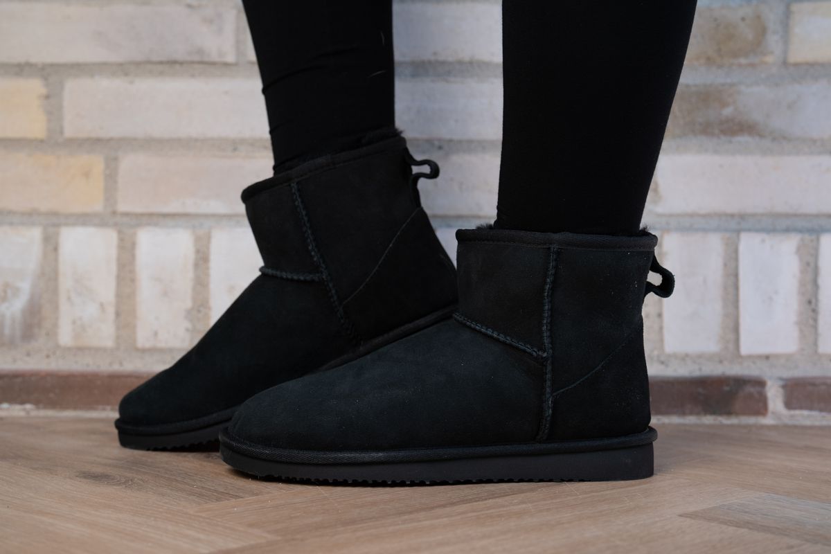 Dames Mini Boots – Warme Suède Laarzen met Echt Schapenvacht