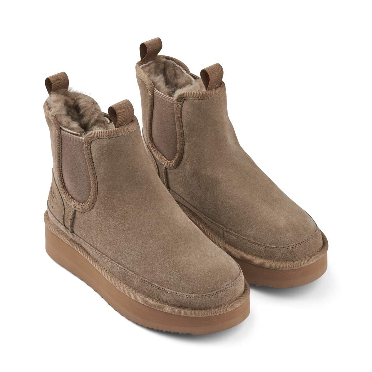 Dames Enkellaarsjes van Echt Schapenvacht – Warme Winter Boots met Plateauzool