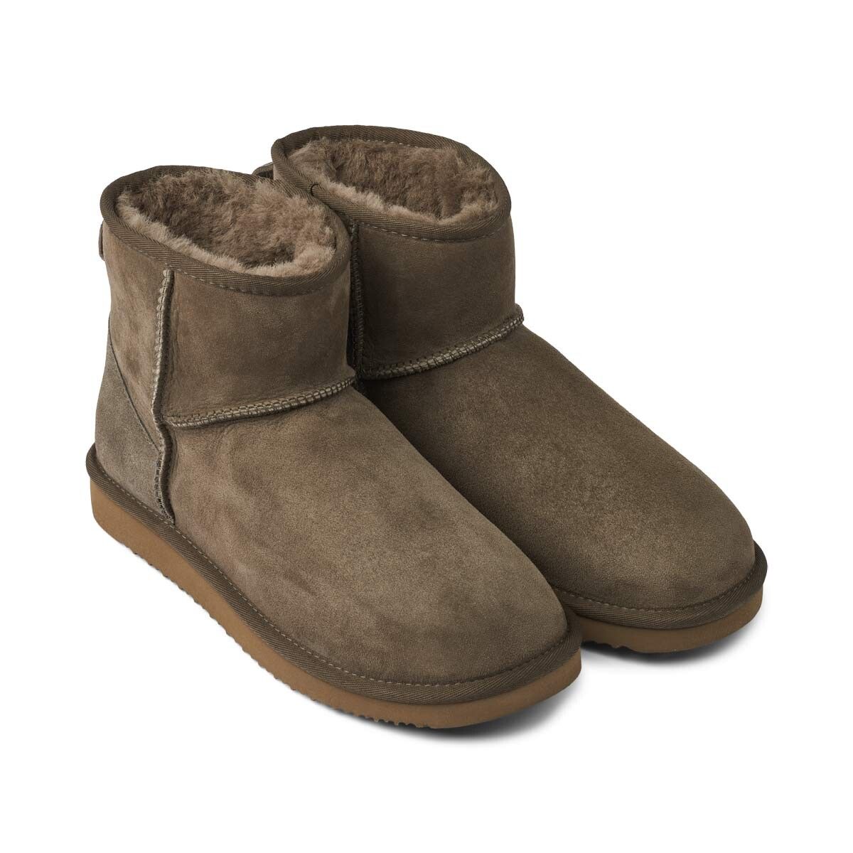 Dames Mini Boots – Warme Suède Laarzen met Echt Schapenvacht